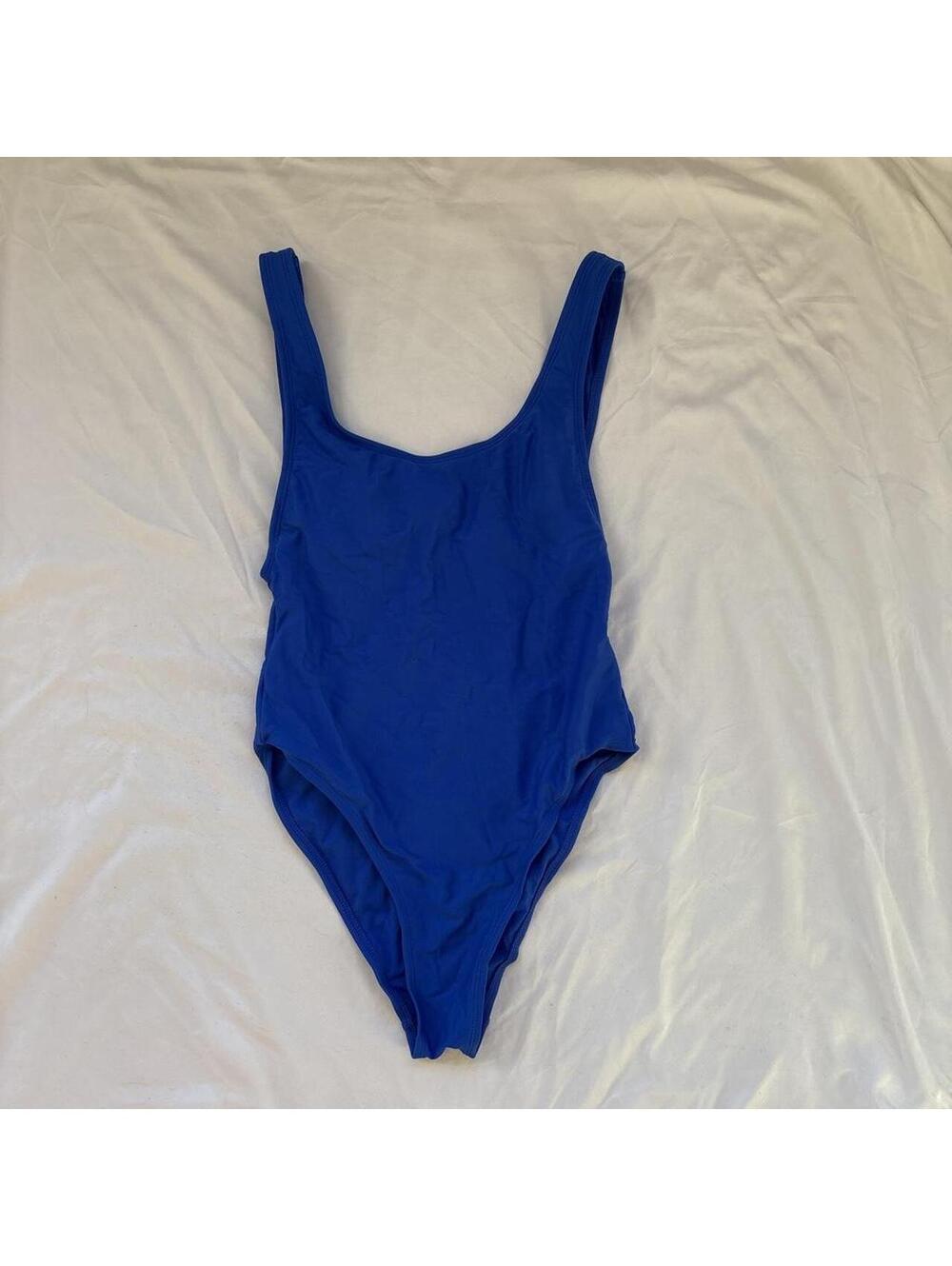 Xhilaration Blue One Piece Swimsuit S 80s 90s High Cut